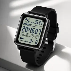 Trendy Square Digital Watch for Men Women Teens Unisex Waterproof Luminous Multifunction Electronic Wristwatch Stylish Personalized Sports Timepiece with LED Glow Cool Y2K Aesthetic Daily Fashion Accessory for Youth Couples and Students