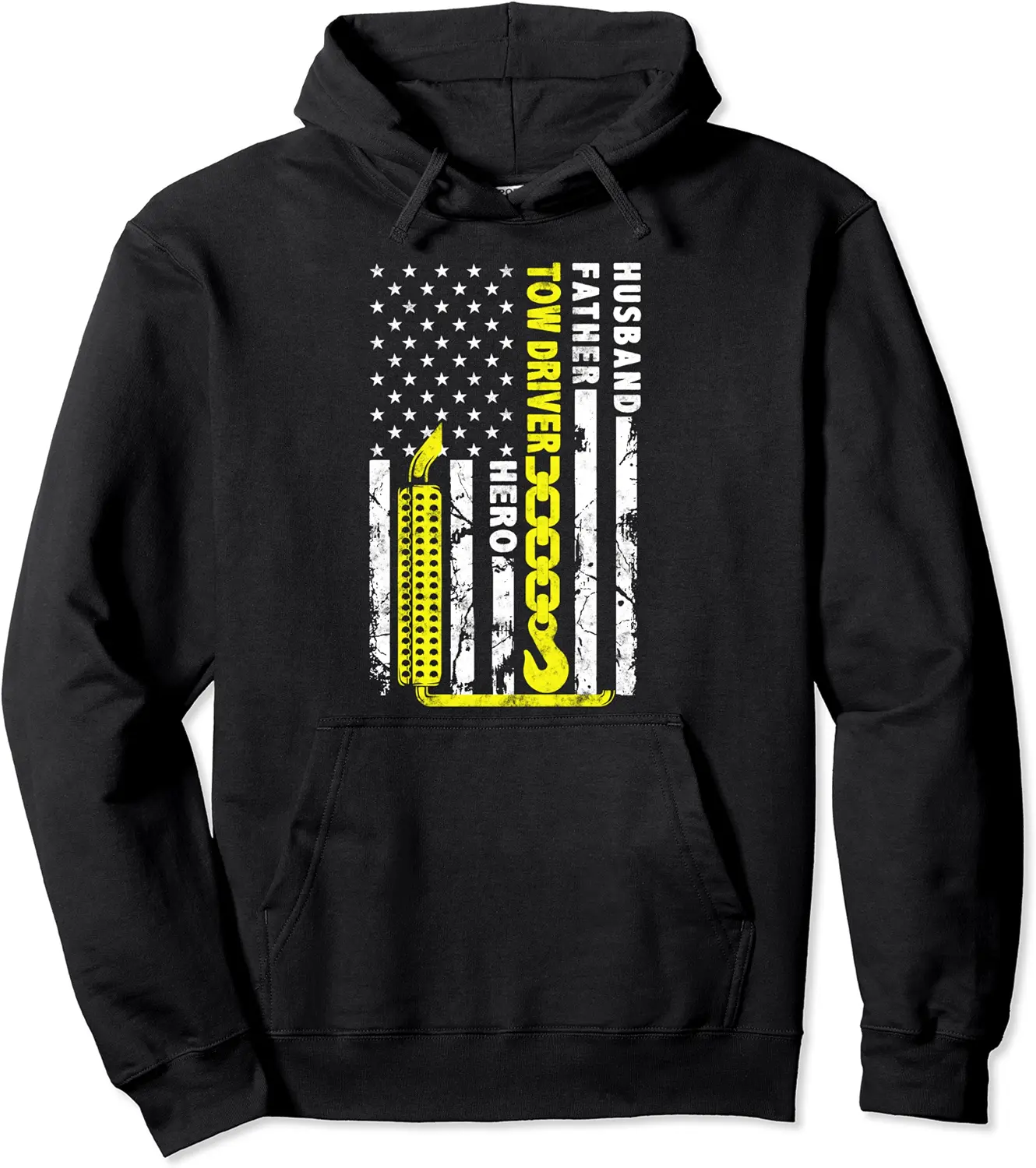 Husband Father Tow Driver Hero American flag gift Towing Dad Pullover Hoodie - Mohamedab Shop 39B095NPC768