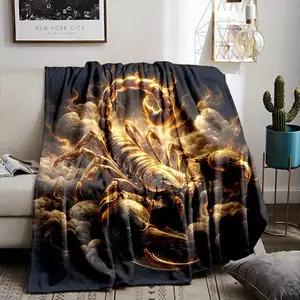 Scorpio Constellation Printed Flannel Blanket - Modern Digital Printed Polyester Microfiber, Soft And Reversible For All Seasons - Office Lunch Break & Family Use - Ideal Gift For Family And Friends 30*40inches Blanket