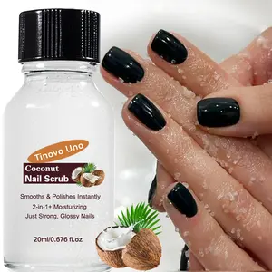 Tinovo Uno Coconut Nail Scrub - Intensive Moisturizing and Strengthening Treatment, Prevents Cracking, Breakage, and Weakness, Enriched with Vitamin C, Alcohol-Free, with Application Brush, Nourishing Care | Natural Look | Gentle Formul