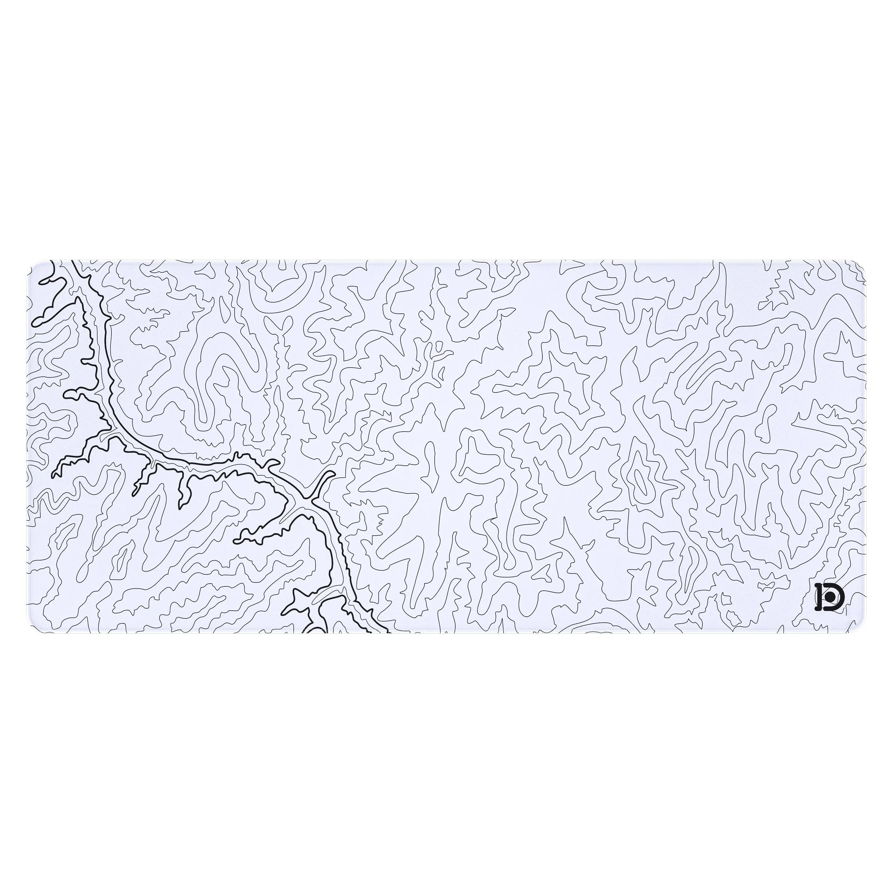 White Topograph Canyon Deskpad | Water-Resistant | 5mm Thick | Anti-Slip Rubber Base | Soft-Polyester Top