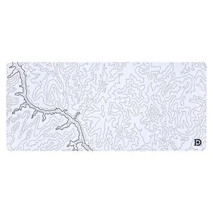 White Topograph Canyon Deskpad | Water-Resistant | 5mm Thick | Anti-Slip Rubber Base | Soft-Polyester Top