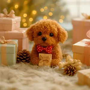 Interactive Robotic Teddy Poodle Plush Puppy Toy with Gift Box Walks, Barks, Wags Tail Soft And Adorable, Realistic Electronic Pet Dog for Parent Child, Perfect Gift for Kids Birthday, Surprise