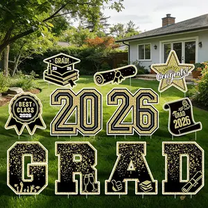 Graduation Yard Signs Class of 2026-11PCS Congrats Grad Lawn Decorations with Stakes,Graduation Decorations Yard Signs,Graduation Party Supplies, Large Outdoor Decor for High School & College ()