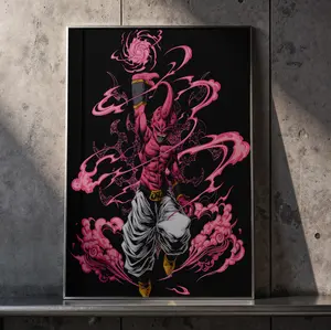 Kid Buu Anime Poster - Evil Majin Buu Wall Art Decor - Premium High-Definition Canvas Style Print for Game Room & Bedroom - Perfect Gift for DBZ Fans and Otaku Collectors