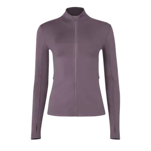 NOBULL Women's Matte Zip-Up Jacket in Black Plum