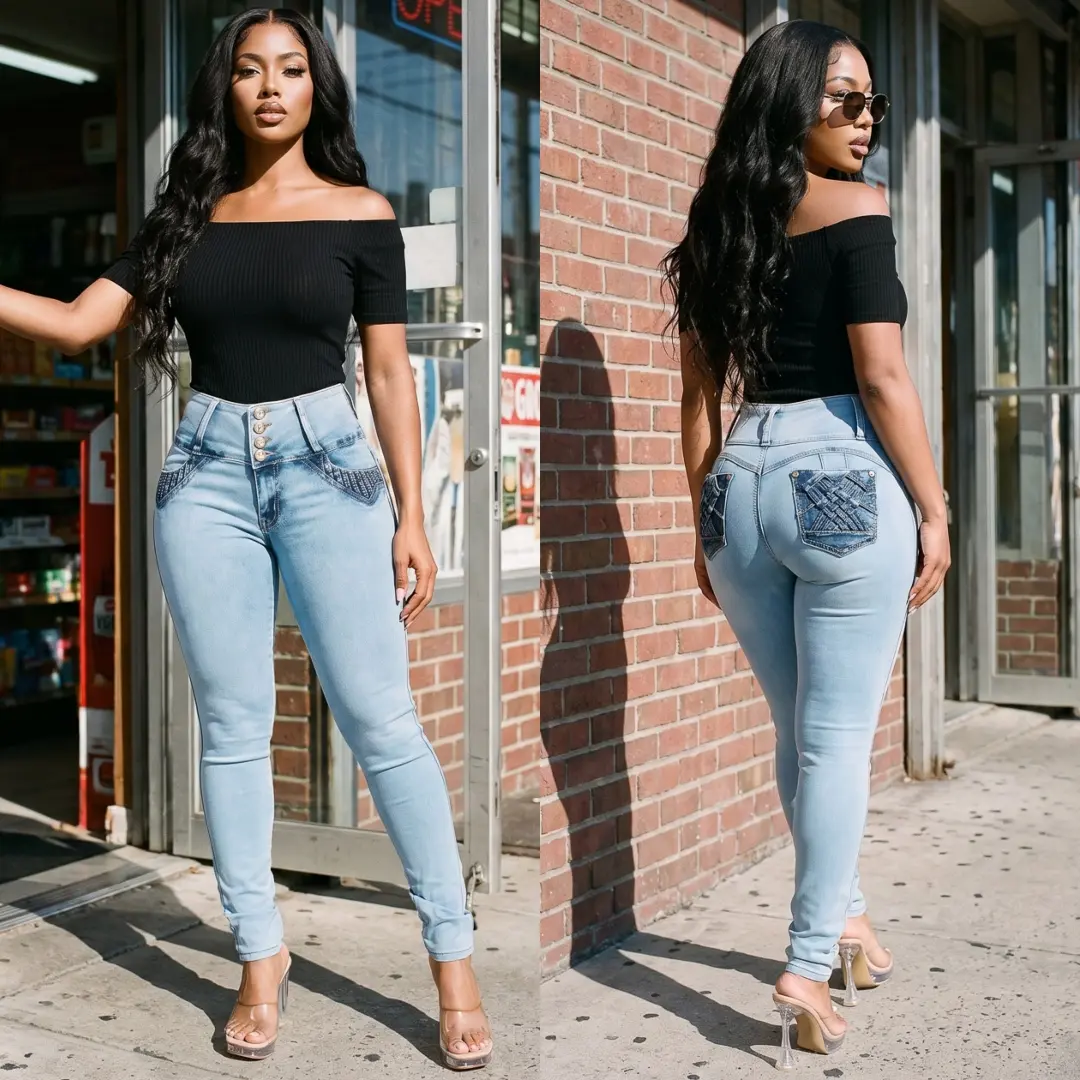 MX JEANS Light Acid Wash Push Up Mid Rise Stretchy Skinny Jeans RESTOCK
