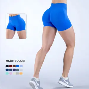 Dfyne Shorts High Elastic Nylon Three-Section Waist Pleating Hip Lifting Seamless Low Waist Shorts Fitness Yoga Shorts Women