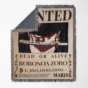 One Piece - Zoro Wanted Poster - Anime Tapestry - Hang on Wall - 5 Feet tall x 4 feet wide - Ideal for Room Decor