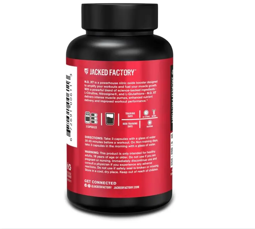 Jacked Factory N.O. XT Nitric Oxide Supplements for Men w/Nitrosigine L Arginine L Citrulline Supplement Jacked Factory N.O. XT Nitric Oxide Supplements for Men w/Nitrosigine L Arginine L Citrulline Supplement