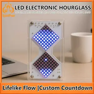 DIY Cyberpunk LED Matrix Hourglass Gravity Sensor Break Free From The Digital Age  Countdown Timer Clock STEM Educational Soldering Project For Beginners & Adult
