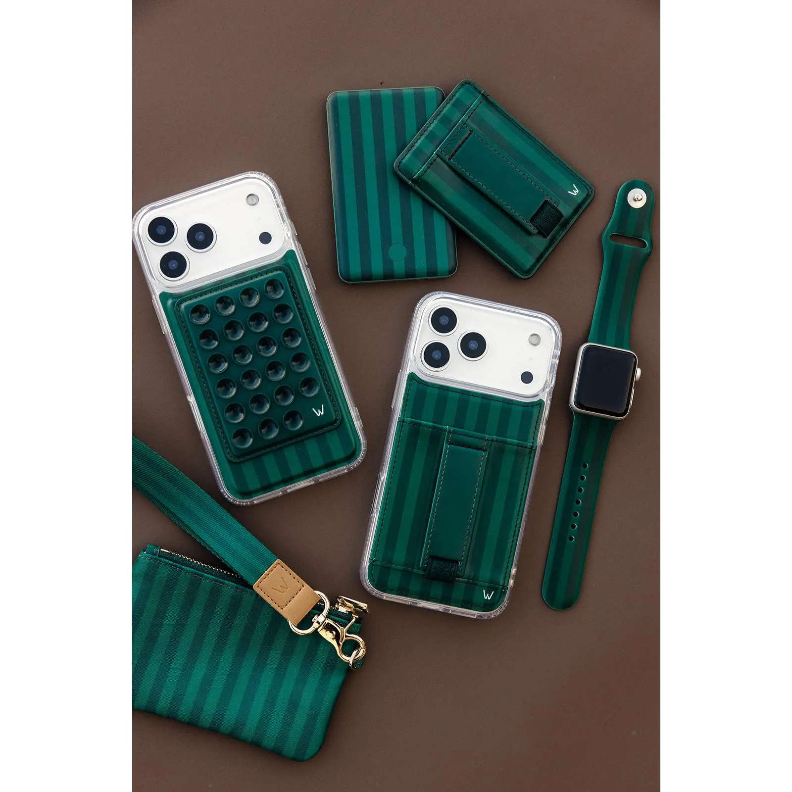 Walli Cases Evergreen Stripe Phone Case with Wallet and Finger Strap Walli Cases Evergreen Stripe Phone Case with Wallet and Finger Strap