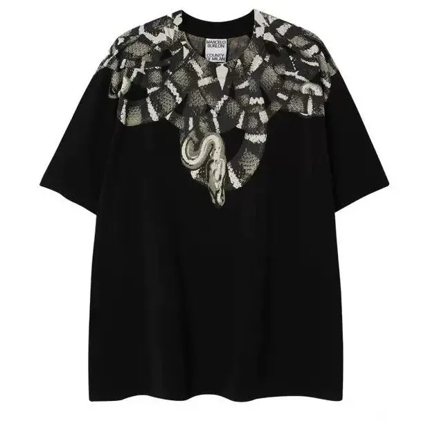 Snake Collar Graphic T-Shirt, Unisex Streetwear Tee, Dark Reptile Casual Shirt