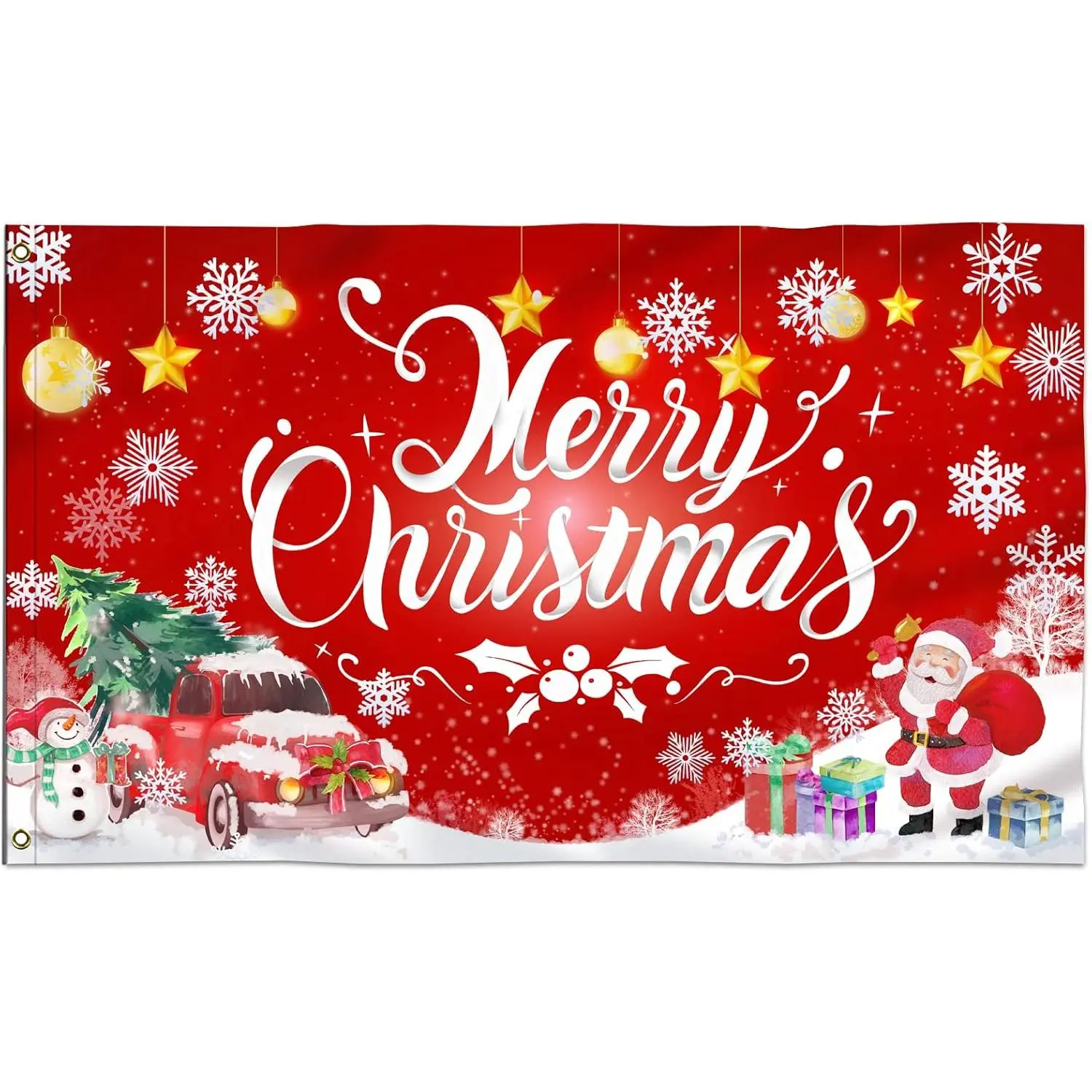 Merry Christmas Flag - Santa Xmas Red Flags  - Christmas Flag - Gift For Him - Gift For Her - Funny Christmas Flag - Christmas Banner - Holiday Flag - Christmas Tree Flag - Decor Home - Garden Party Decor - Merry Christmas