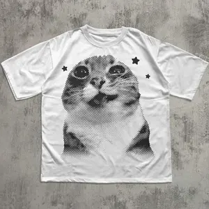 Funny Y2k Retro Cat Meme T-shirt, Silly Cats Shirt, Vintage Retro Shirts, Meme Tshirt, Cats lover Gift, Kitten Tee, Unisex Cotton