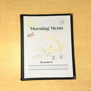 Morning Menu Activity Book - Learning Book with Upper and Lower Case Letters, Includes Dry Erase Marker, 8 Activities