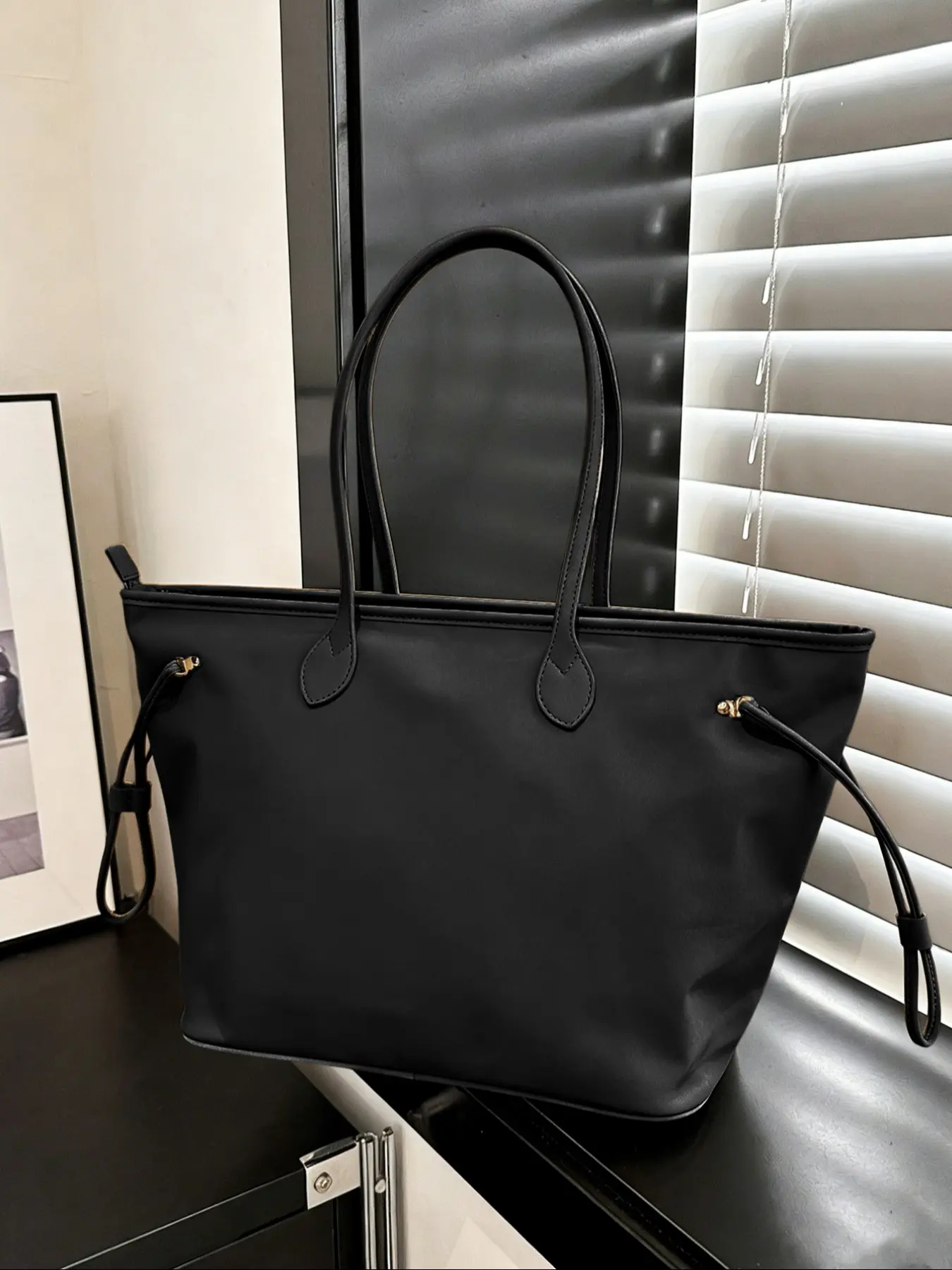 Women's Nylon Large Capacity Tote Bag, Casual Office Handbag, PU Material Tool Bag, All Seasons Plain Design, Everyday Use teacher bags for work