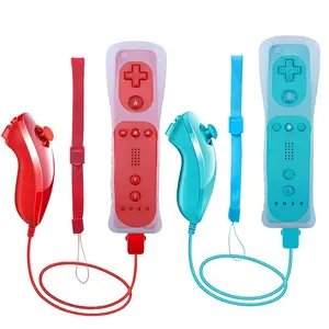 Wii Remote Controller, 2 Packs Upgrade Wii  Controller Compatible with Wii Wii U Console(Red and Blue)