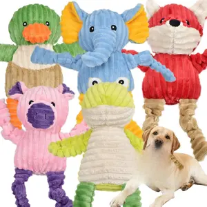 5 Pack Tough Dog Toys Stuffed Squeaky Dog Toys Assortment Plush Animal Dog Toy Value Bundle Puppy Pet Dog Toys for Small Medium Large Dogs