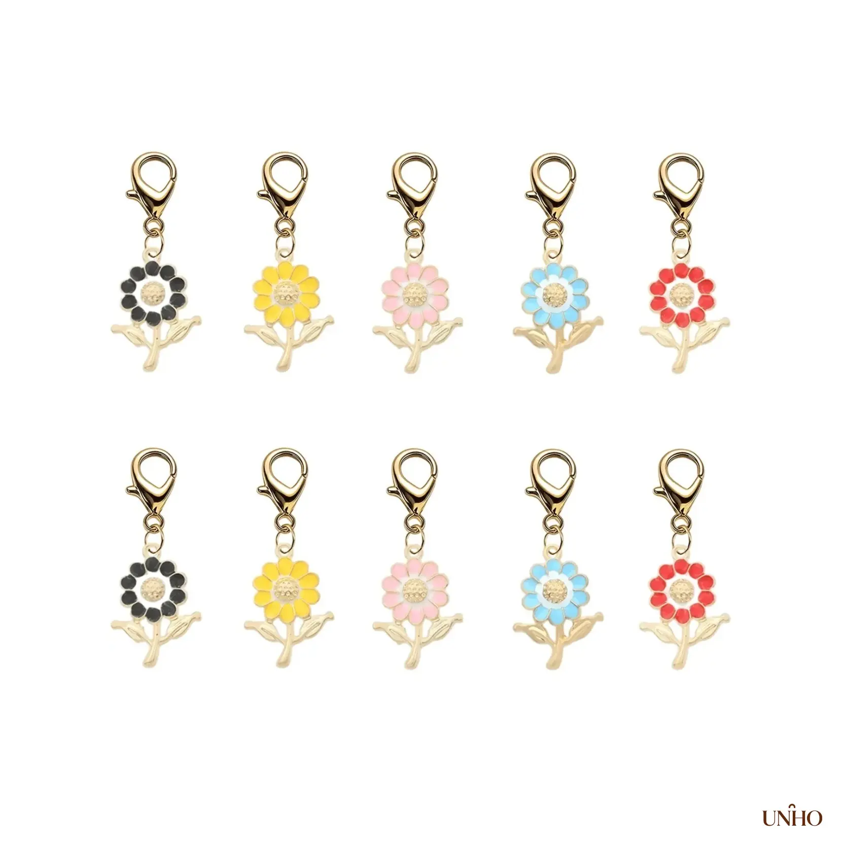10Pcs Sunflower Key Ring Charm Set, Creative Multi-Use Ornaments For Backpacks Shoes, Cute Women Aesthetic Accessory, Thoughtful Memorial Gift Bulk Pack