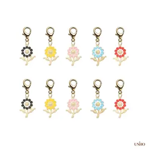 10Pcs Sunflower Key Ring Charm Set, Creative Multi-Use Ornaments For Backpacks Shoes, Cute Women Aesthetic Accessory, Thoughtful Memorial Gift Bulk Pack