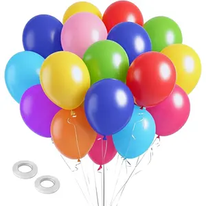Balloons Assorted Colors Rainbow Decorations 100 Pack 12 inch Round Bright Latex Colorful Balloons for Birthday Baby Shower Wedding Party Birthday Decorations Supplies Arch Garland