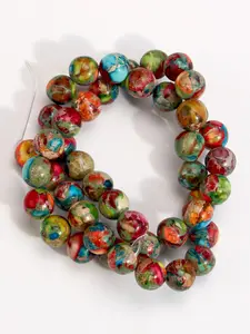 Natural Colourful Sea Sediment Jasper Beads - 4/6/8/10mm Round Beads for jewelry making, DIY Beading Accessories, DIY bracelets, necklaces, earrings, 15 inches each strand, Beads Set