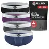 Men's Nylon Mesh Bikini Briefs - Spandex-Blend, Athletic Activewear Underwear, Lightweight, Silk-Infused, No Fly, No-Roll Waistband