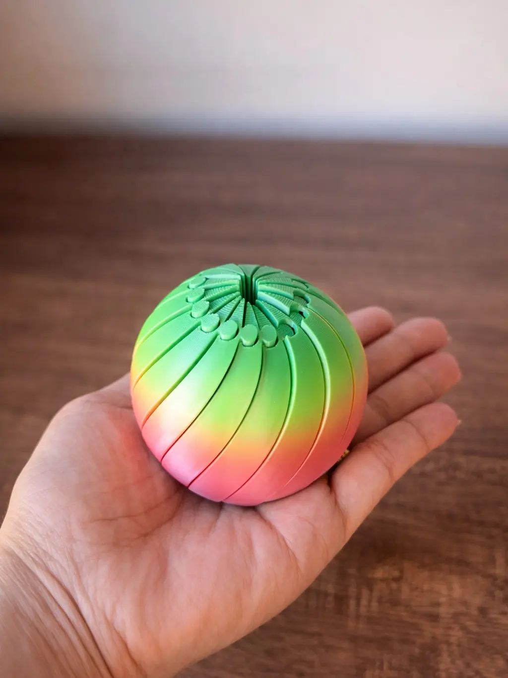 Rainbow Transforming Sphere | Interactive Desktop Decor | 3D Printed Decorative Puzzle