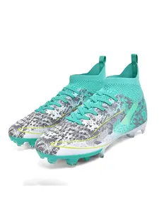 Men's High-Top Football Cleats, Soccer Cleats, Anti-Slip Breathable Lightweight, Ag Nails for Outdoor Training & Matches, with Accents