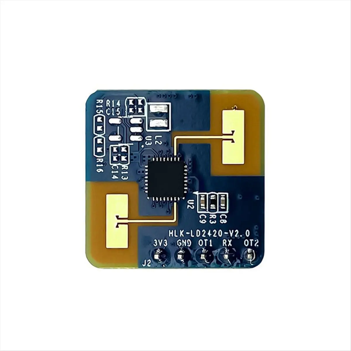 24G mmWave LD2420 Human Presence Radar Sensor Module, Plastic+Metal Automotive Replacement Part Induction Module with Adjustable Detection Angle, FMCW Modulation, Serial ASCII Output, Presence & Motion Detection Accessory