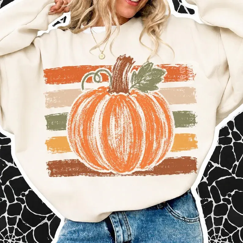 Striped Take Me to the Pumpkin Patch Sweatshirt/T-Shirt, Preppy Fall Pumpkin Graphic Tee,  Autumn T-Shirt, Girly Halloween Shirt, Cozy Fall Boutique Style
