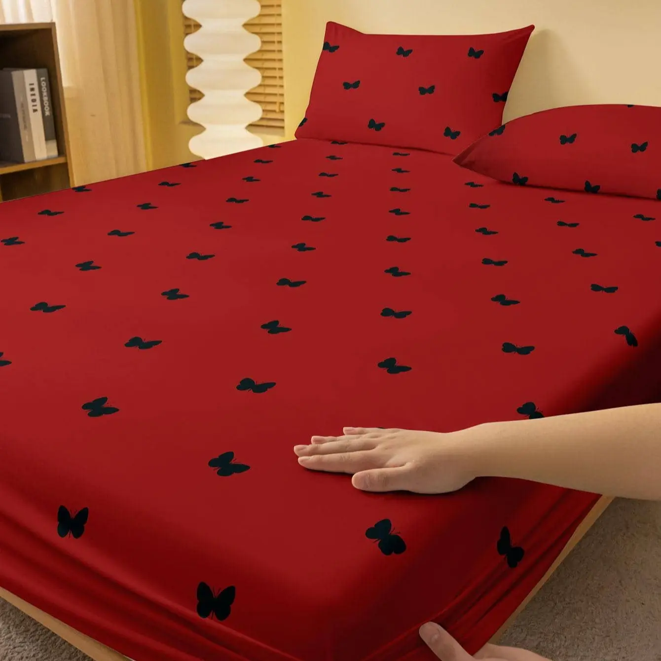 Valentine's Day Print Bedding Set, Soft and Comfortable, Soft Comfy Bedding, Includes 1 Fitted Sheet + 2 Pillowcases, Bedroom and Guest Room Use, Decorative Bedsheet Sets
