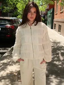Kiara Ecru Bomber Jacket