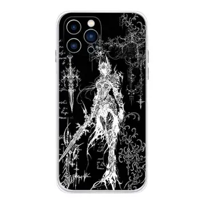 Gothic Cyber Sigil Cross Phone Case For iPhone 17 16 15 14 13 12 11 Pro Max Plus Air And Galaxy S25 S24 S23 S22 Ultra Plus FE Edge Transparent Soft Cover Unique Gift For Christmas Birthday