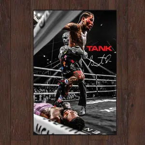 Gervonta "Tank" Davis Boxing Art Poster - Unframed Paper Print with Border, Artistic Photo Decoration, Motivational Home Decor for American Boxer Fans, Shipped in a Shipping Tube