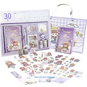 Cute Hardcover Notebook Stationery Set School Supplies Scrapbook Journal Gift Stickers Girls' DIY Kit Tween Girls DIY
