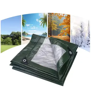 1pc Multi Purpose Waterproof Tarpaulin, UV Resistant and Durable Rain Cover with Reinforced Edges and Metal Grommets, Heavy Duty Protective Tarp for Emergency Shelter, Firewood Storage, Outdoor Furniture Cover and Camping Use