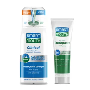 SmartMouth Clinical Combo – Clinical Zinc Activated Mouthwash (16oz) + Anti-Cavity Toothpaste (6oz) | Anti-Gingivitis + Anti-Plaque & Bad Breath Protection