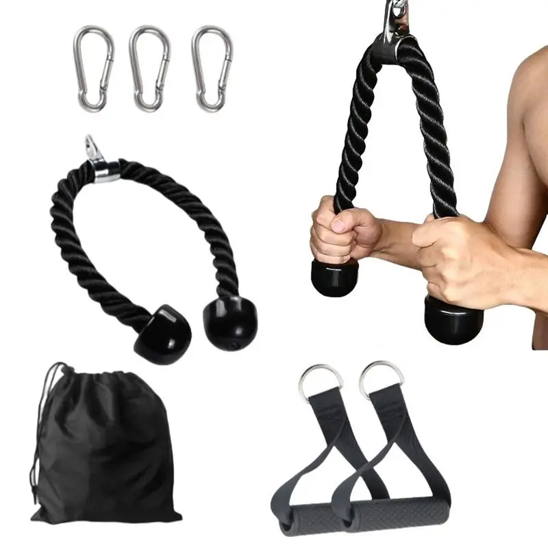 Bicep & Tricep Training Rope, High Pull Down Handle, No-Resistance Resistance Band, Unisex Arm Muscle Exercise Equipment, Home Gym Kit