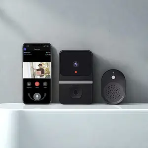 Smart Wireless Doorbell, Infrared Night Vision, Two-way Audio Intercom, Real-time Mobile Intercom, AI Human Motion Detection, Home Security Monitoring, 2.4G WiFi