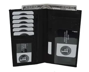 Leatherboss Genuine Leather New Style Checkbook Money Credit Card Holder