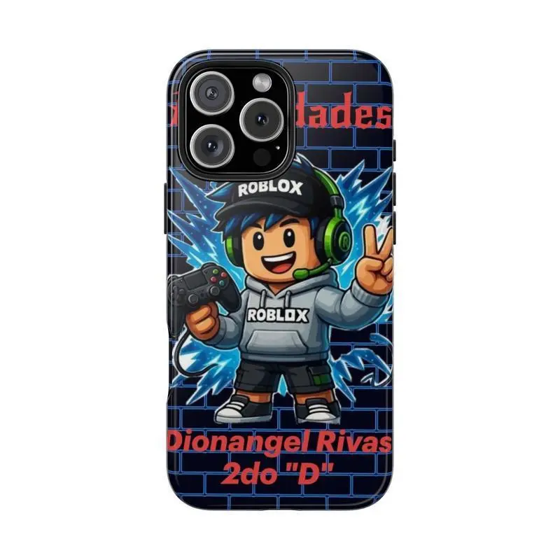 Cool Roblox Video Game Character Avatar Gamer Aesthetic Art Drop Protection Tough Phone Case Shockproof Heavy Duty Protective Cover for iPhone 11 12 13 14 15 16 17 Pro Max Plus