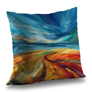 MWW C1PC1818Z8ZZYN 18 x 18 in. Land Flow Orange Polyester Twill Throw Pillow - Stylish Home Decor