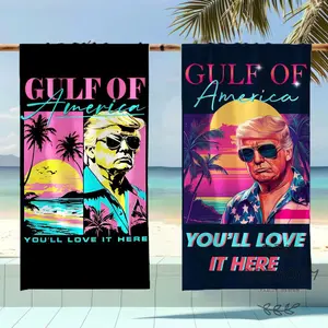 Retro Trump Beach Towel, Gulf of America Towel, Patriotic Summer Gift, Political Funny Towel for Pool, Beach, 4th of July USA Lovers Towel