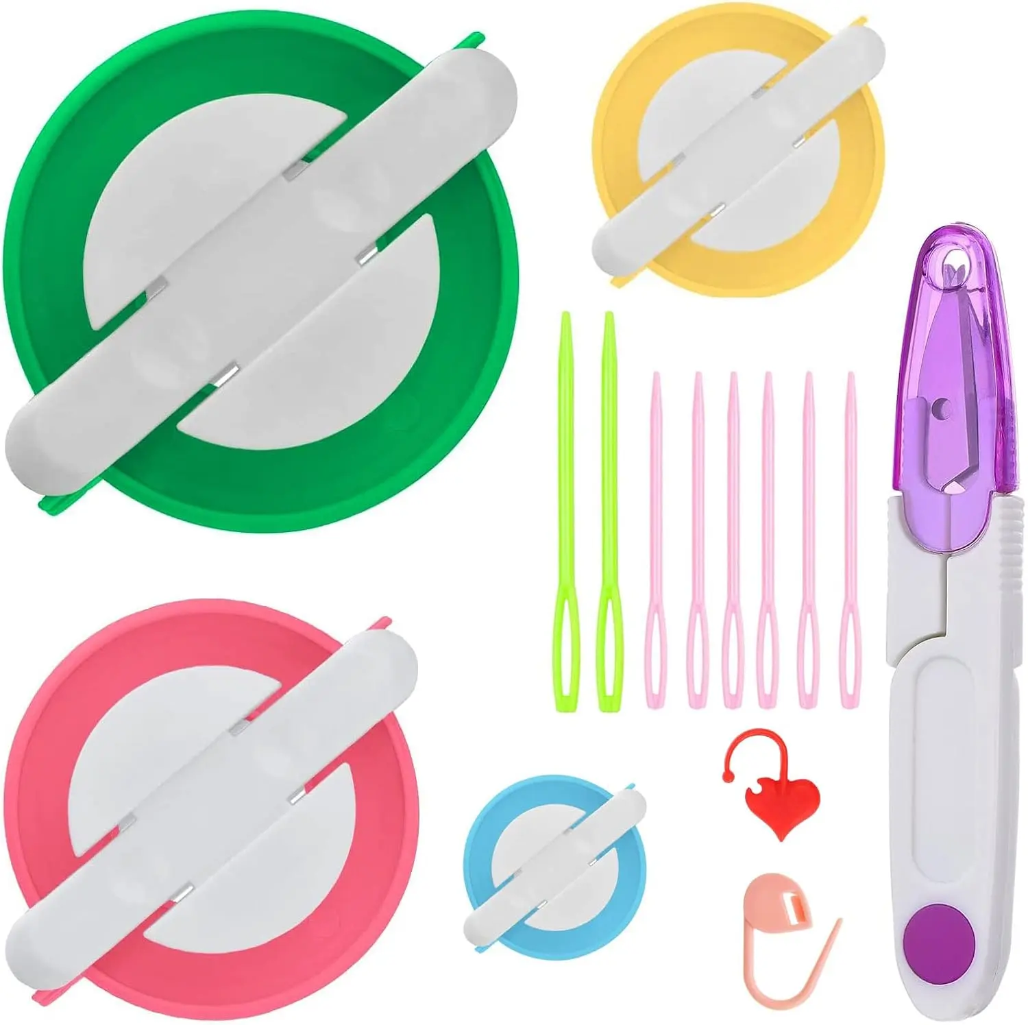 Weaving Ball WindersPompom Maker Kits, Pom pom Knitting Loom Kit Fluff Ball Weaver  Craft DIY Knitting Crochet Craft Tool Kit, 4PS Pompom Maker Yarn Knitting Crochet DIY  Tool