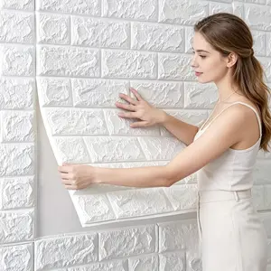 30pcs Brick Texture Self-Adhesive Wallpaper, Waterproof Foam Material, Easy Peel and Stick, Washable and Cuttable, Ideal for Kitchen, Living Room, Bathroom, Hallway
