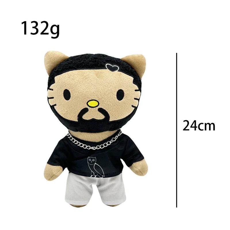 Rap Plush Doll with Black Casual Suit Plush Doll Figure Stuffed New 24cm