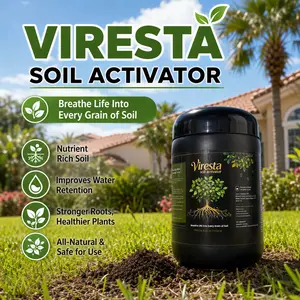 Viresta Soil Revitalizer, Concentrated Humic Acid Soil Conditioner for Lawn, Garden, Fruit Trees, Vegetables & Potted Plants, Makes up to 266 Gallons, 13.8 oz-gan-Viresta