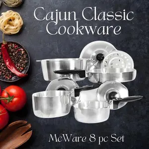 McWare 8 Piece Classic Cookware Set with Various Pots and Pans for Home Cooking
